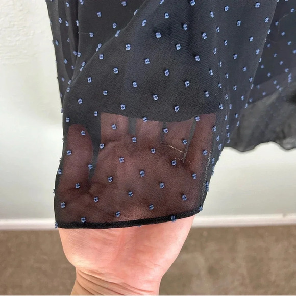 Avec Les Filles High Low Dress Black Sleeveless Bow Neck Size XL - Picture 8 of 9